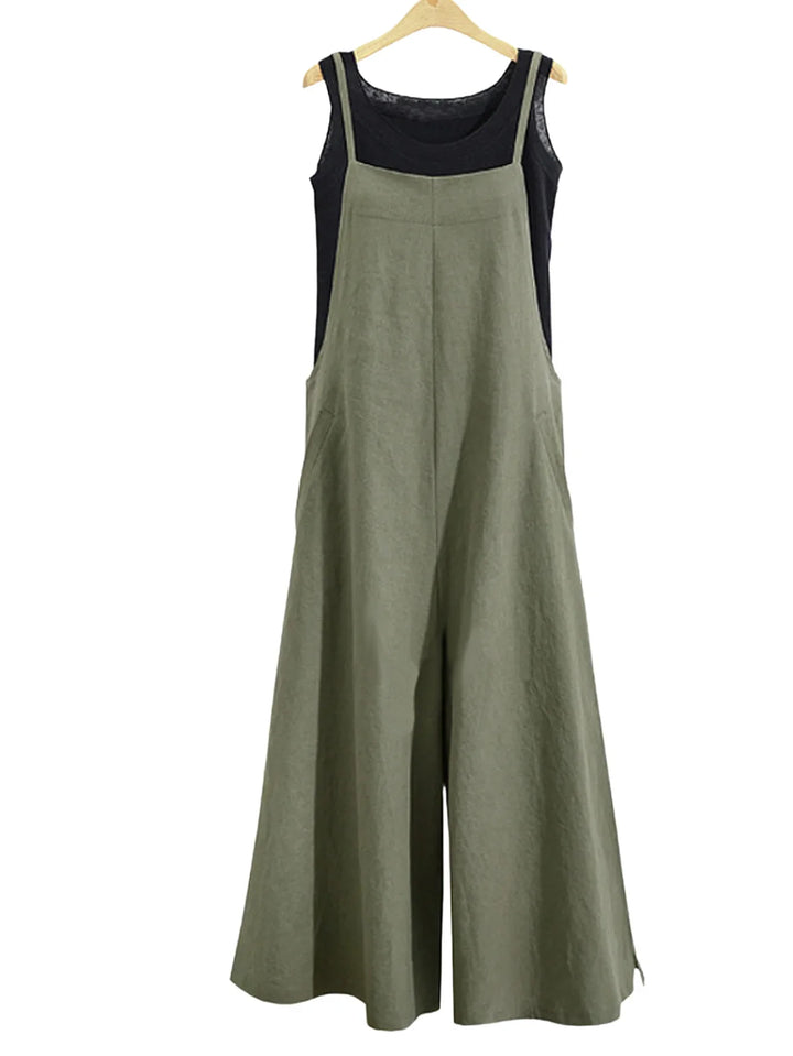 Wide-Leg Jumpsuit mit hohem Taillenbund und elastischem Bund | Ideal für Frühling/Sommer