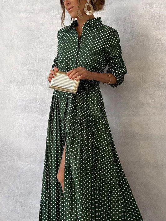 Kharen - Maxikleid mit Vintage-Charme und Polka Dot