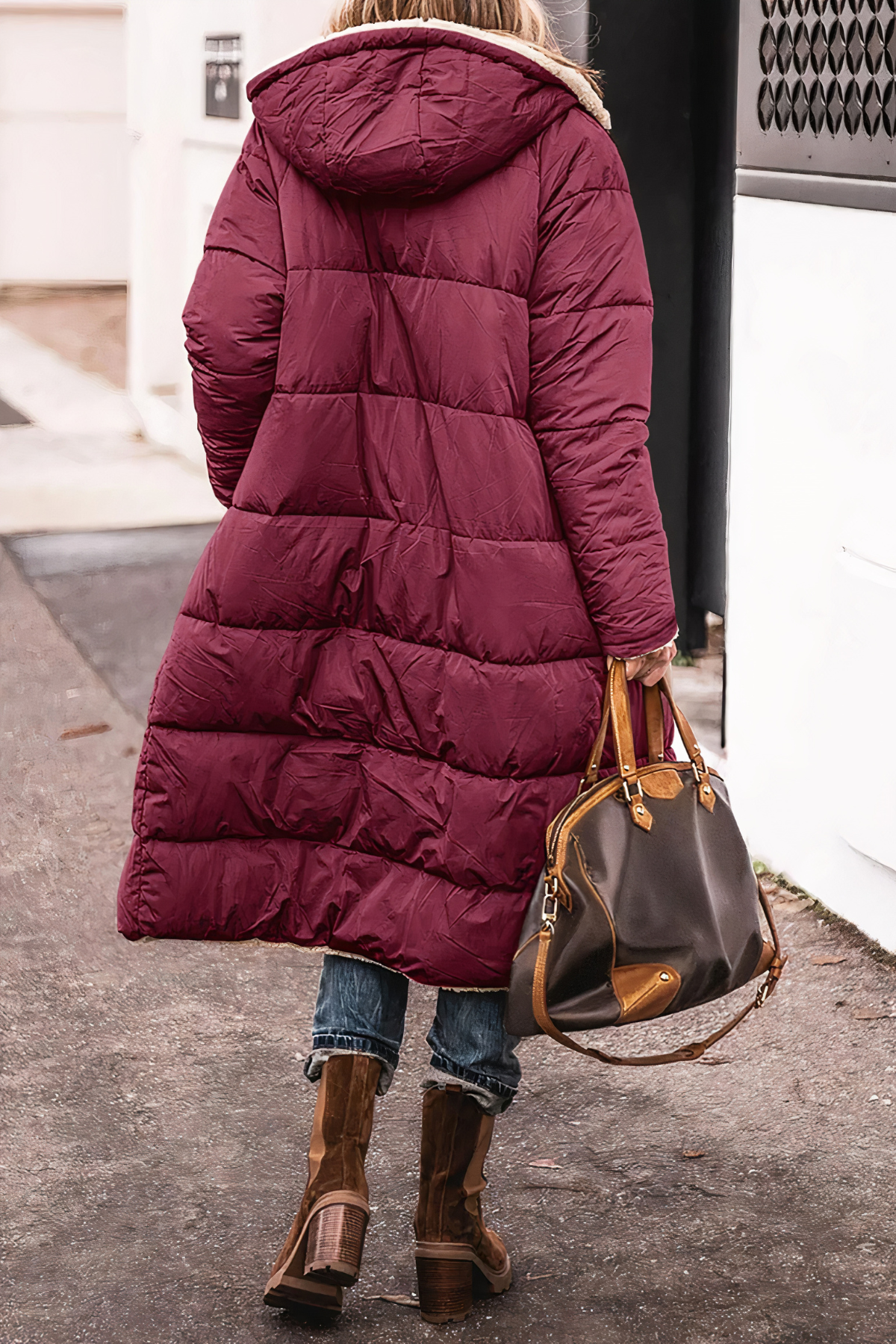 Damen Winter Parka Lang Heizfunktion und Abdeckung bis Oberschenkel