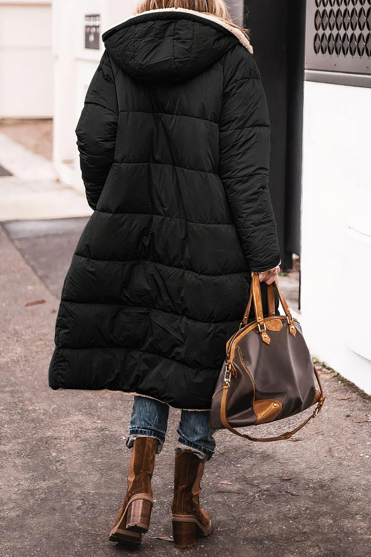 Damen Winter Parka Lang Heizfunktion und Abdeckung bis Oberschenkel