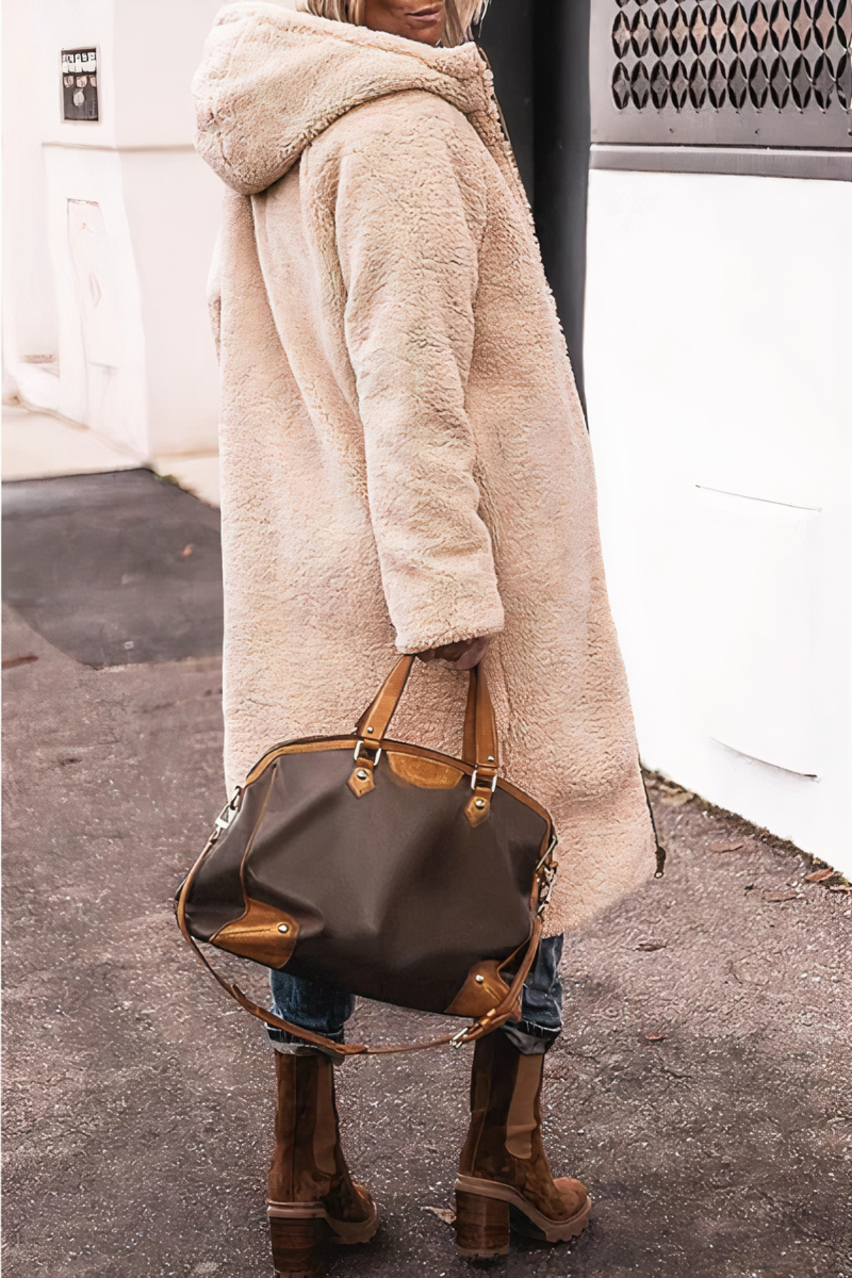 Damen Winter Parka Lang Heizfunktion und Abdeckung bis Oberschenkel