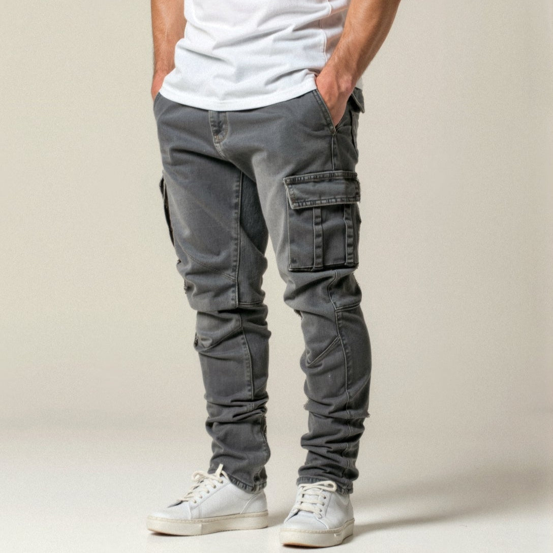 Herren-Cargo-Hose im Slim Fit mit Stretchmaterial und mehreren Taschen