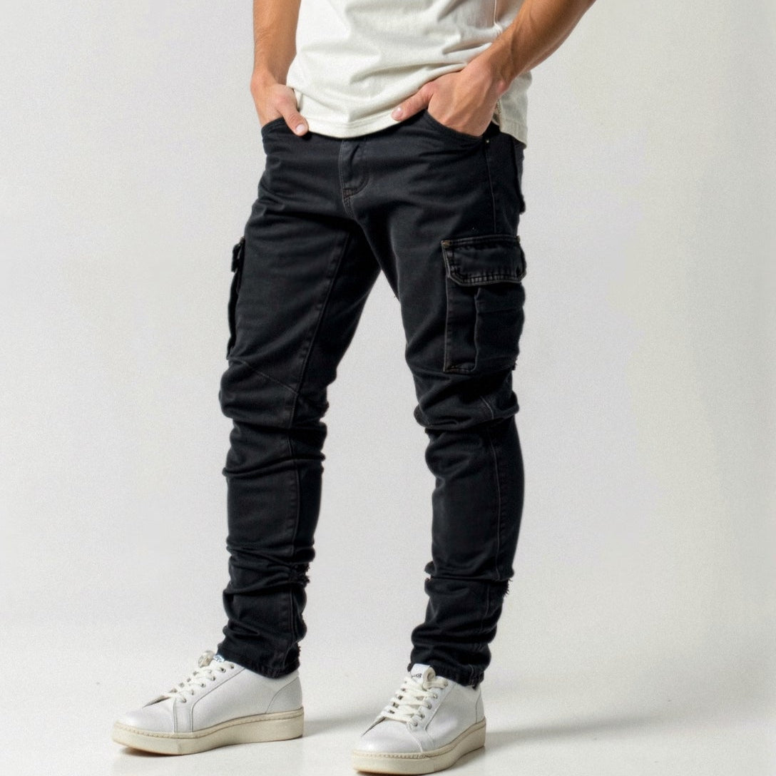 Herren-Cargo-Hose im Slim Fit mit Stretchmaterial und mehreren Taschen