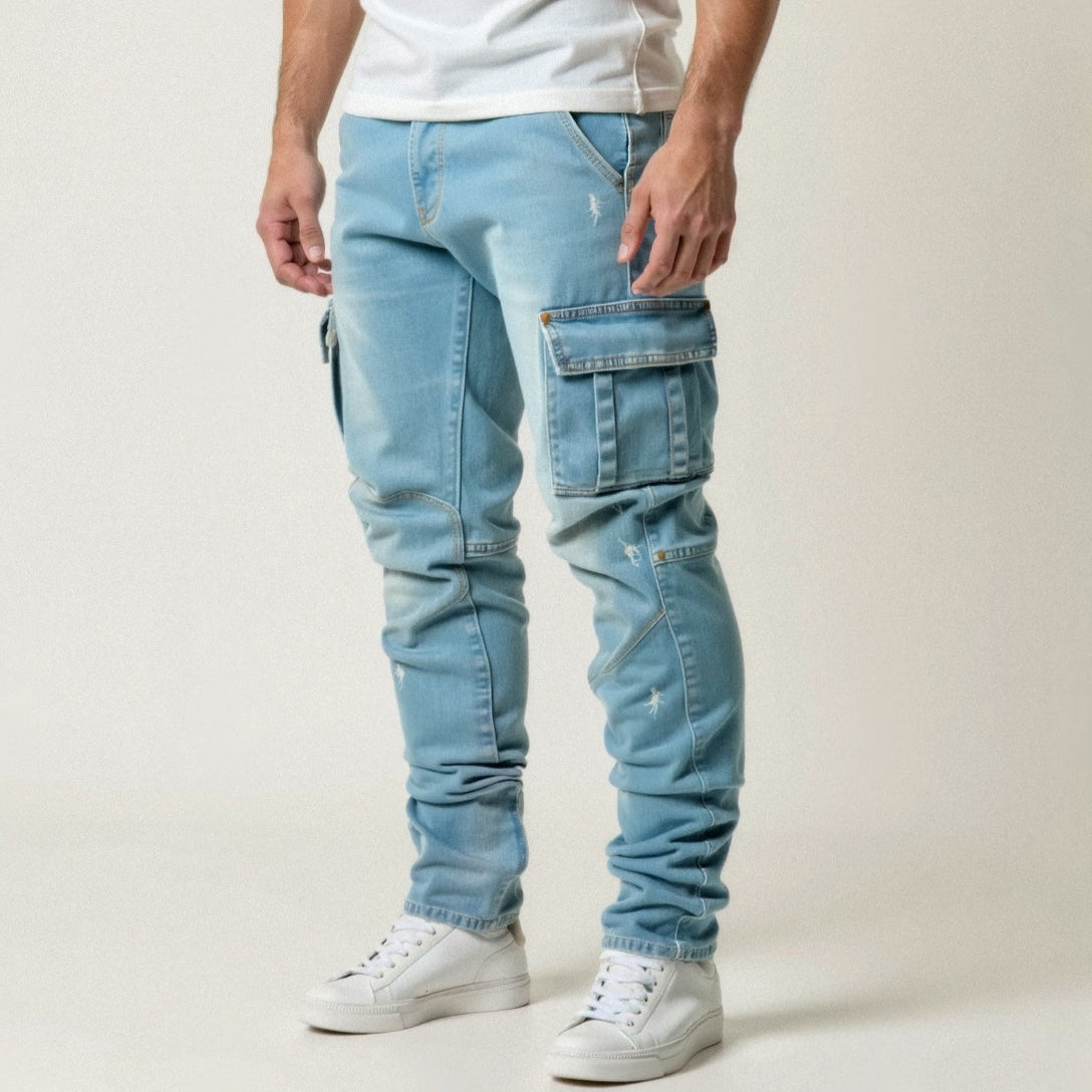 Herren-Cargo-Hose im Slim Fit mit Stretchmaterial und mehreren Taschen
