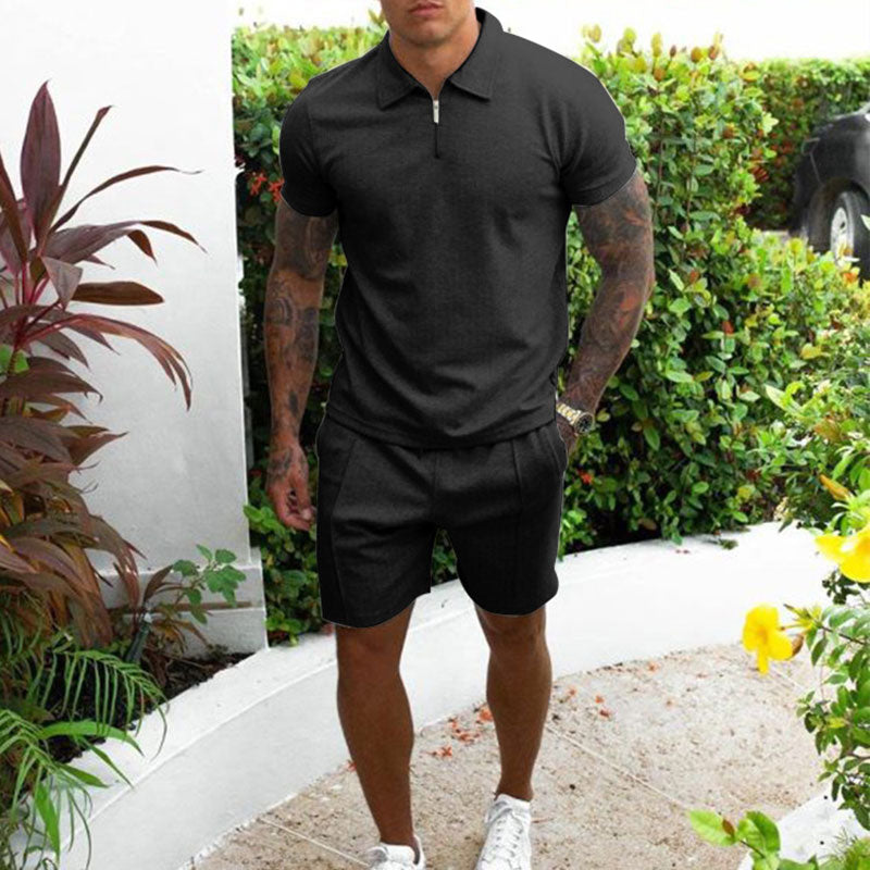 Zip Streetwear Set mit Shirt & Shorts – Atmungsaktiv & Bequem - Ideal für den Sommer