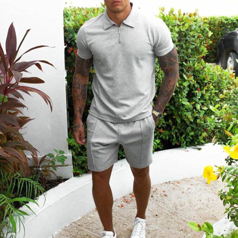 Zip Streetwear Set mit Shirt & Shorts – Atmungsaktiv & Bequem - Ideal für den Sommer