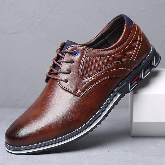Herren-Businessschuhe mit Fußgewölbestütze, gepolsterter Sohle und runder Zehenform