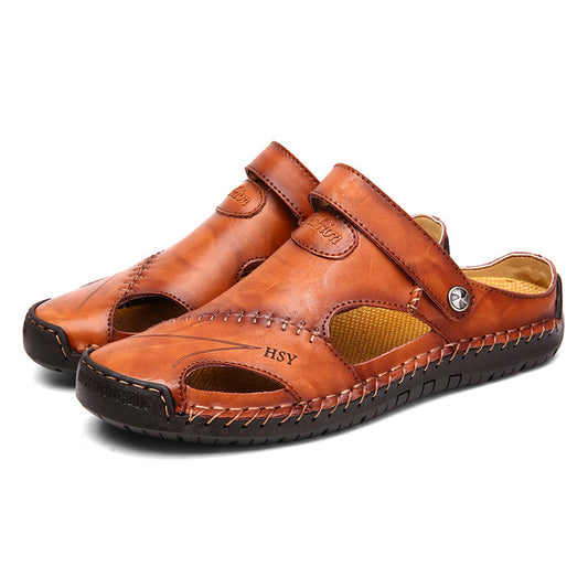 Handgenähte Herrensandalen aus Leder mit atmungsaktivem Design I Ideal für den Sommer
