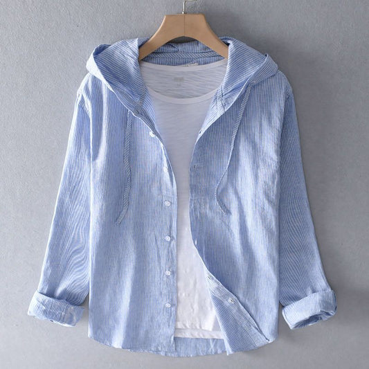 Herren-Sommer-Hoodie mit Knopfleiste und atmungsaktivem Design