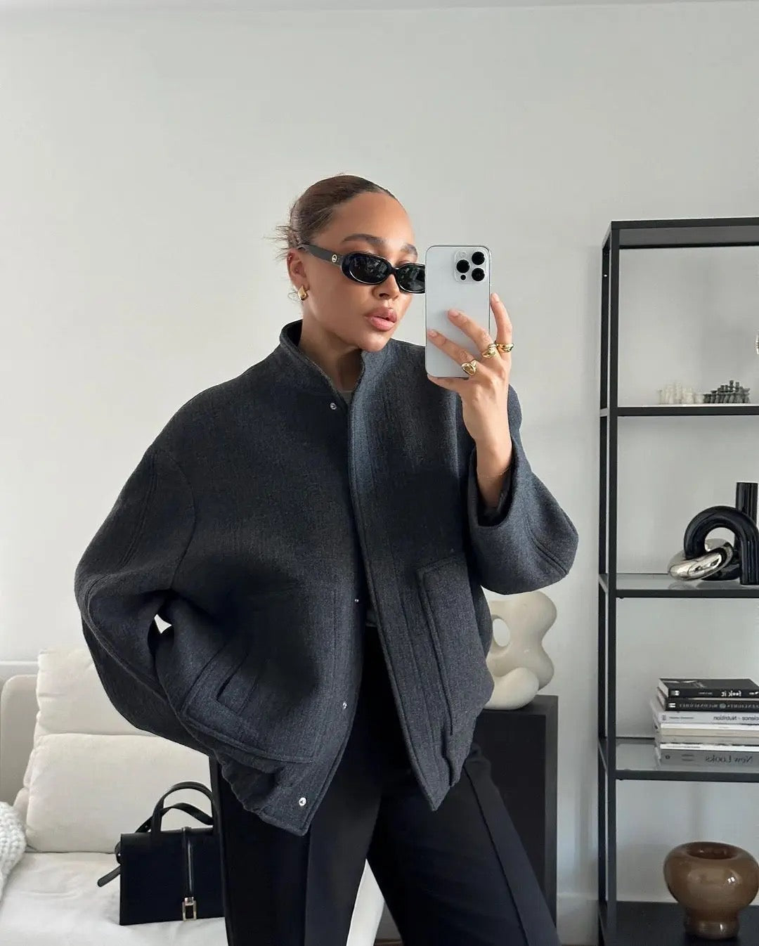 Damen-Tweedjacke mit klassischem Design – Ideal für den Winter