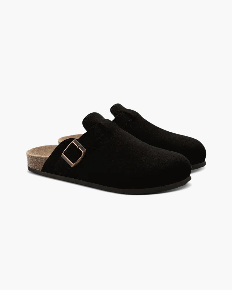 Herren Slip-On-Clogs mit strukturierter Form und glatter Sohle
