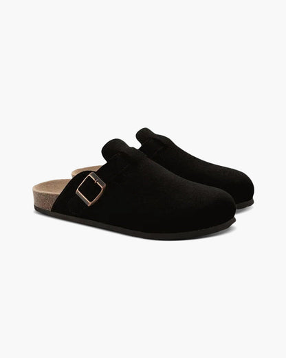 Herren Slip-On-Clogs mit strukturierter Form und glatter Sohle