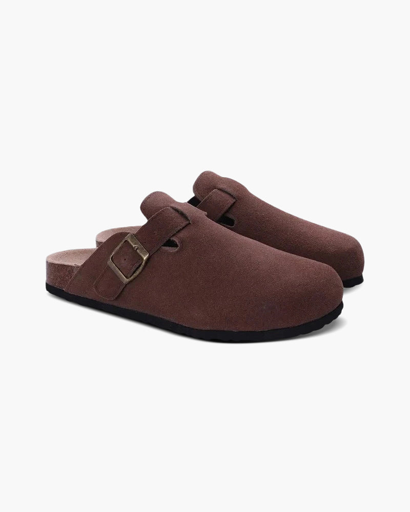 Herren Slip-On-Clogs mit strukturierter Form und glatter Sohle