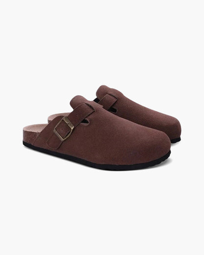 Herren Slip-On-Clogs mit strukturierter Form und glatter Sohle