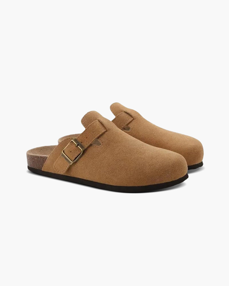 Herren Slip-On-Clogs mit strukturierter Form und glatter Sohle