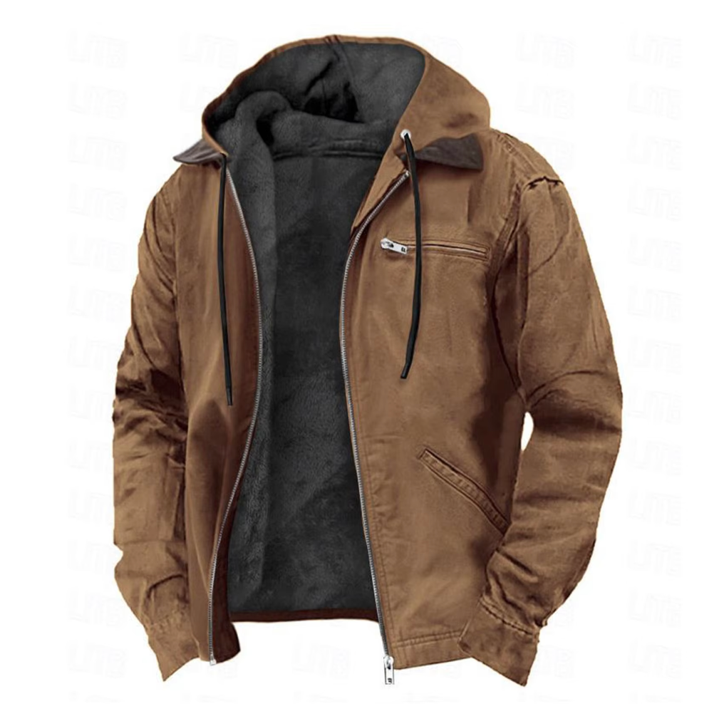 Klassische Vintage-Jacke mit Knöpfen, Langarm, Robustes Material, Hoher Kragen, Mehrere Taschen -Ideal für Herren