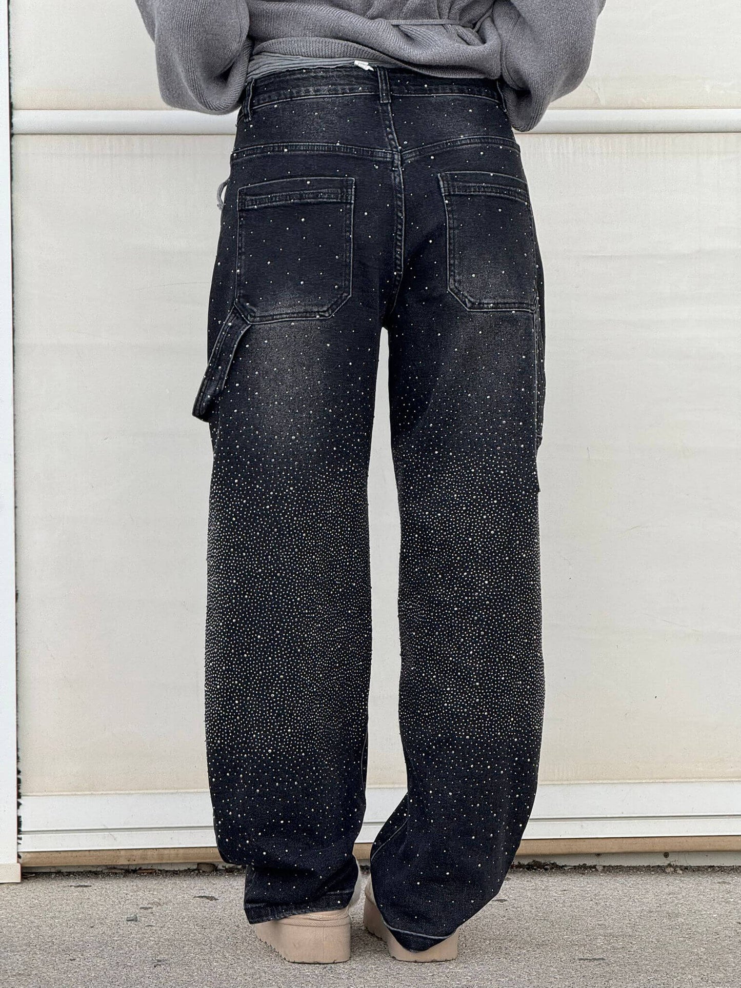 Weite Ballon-Jeans mit Strass-Details | Ideal für Frühling & Herbst