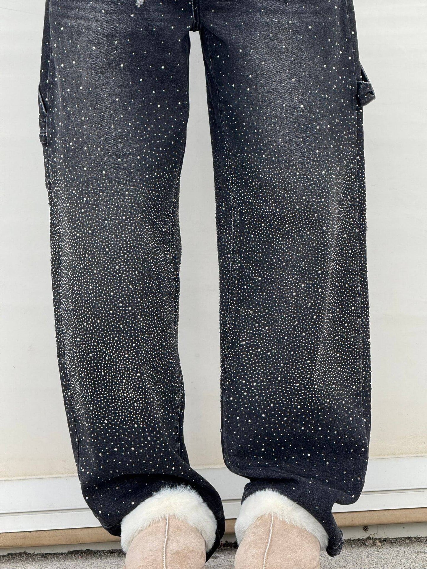 Weite Ballon-Jeans mit Strass-Details | Ideal für Frühling & Herbst