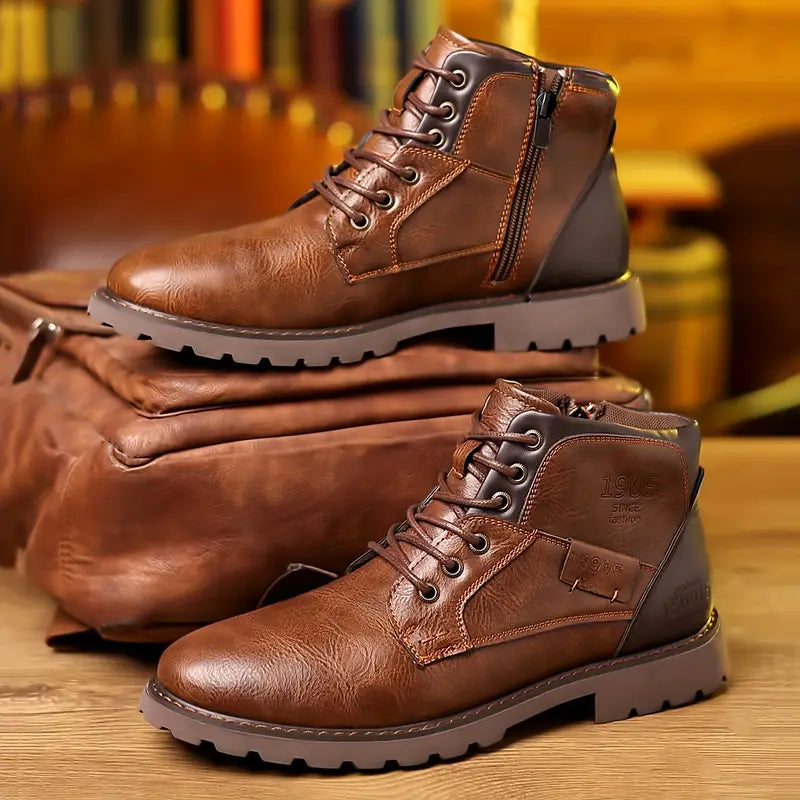 Leder Stiefeletten mit Seitlichem Reißverschluss | Ideal für Herbst und Winter