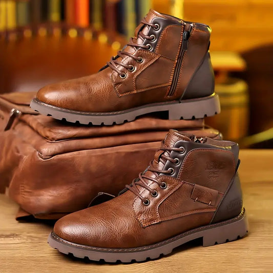 Leder Stiefeletten mit Seitlichem Reißverschluss | Ideal für Herbst und Winter