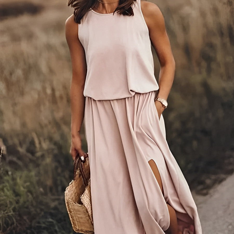 Ärmelloses Maxikleid im Retro-Stil | Perfekt für Frühling & Sommer