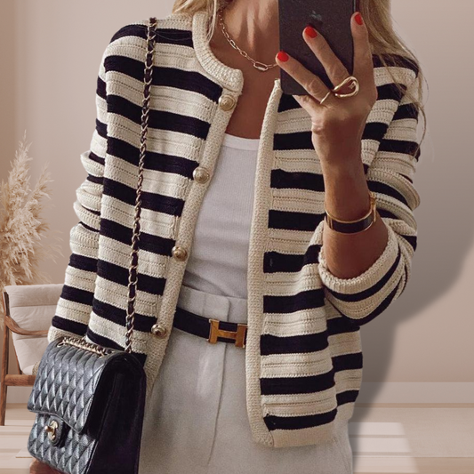 Lacey - Gemütliche gestreifte Strickjacke
