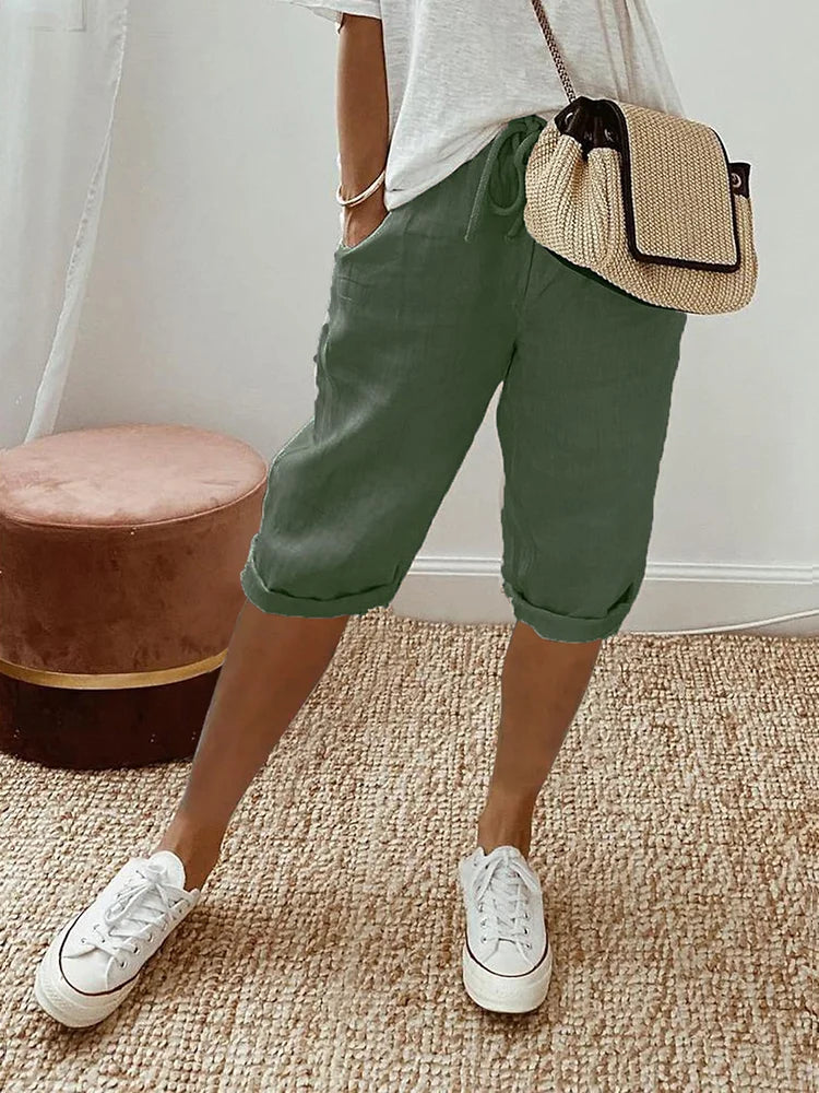 Damen Baumwoll Shorts mit Elastikbund – Ideal für Sommer