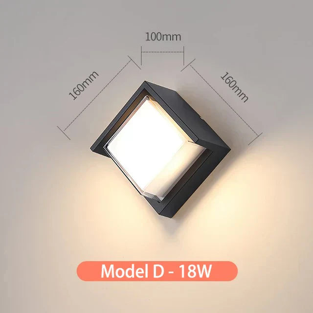 Wetterfeste LED-Wandleuchte mit Bewegungssensor