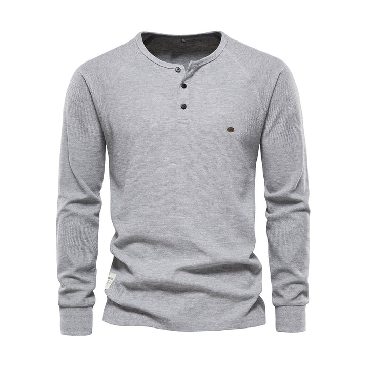 Atmungsaktives Langarm-Poloshirt mit weichem Materialmix – Ideal für Sommer