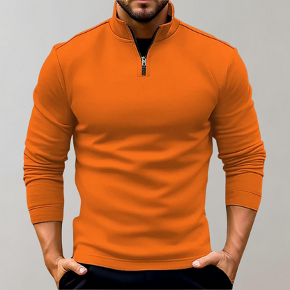 Herren-Pullover mit Reißverschluss und niedrigem Kragen | Ideal für den Winter
