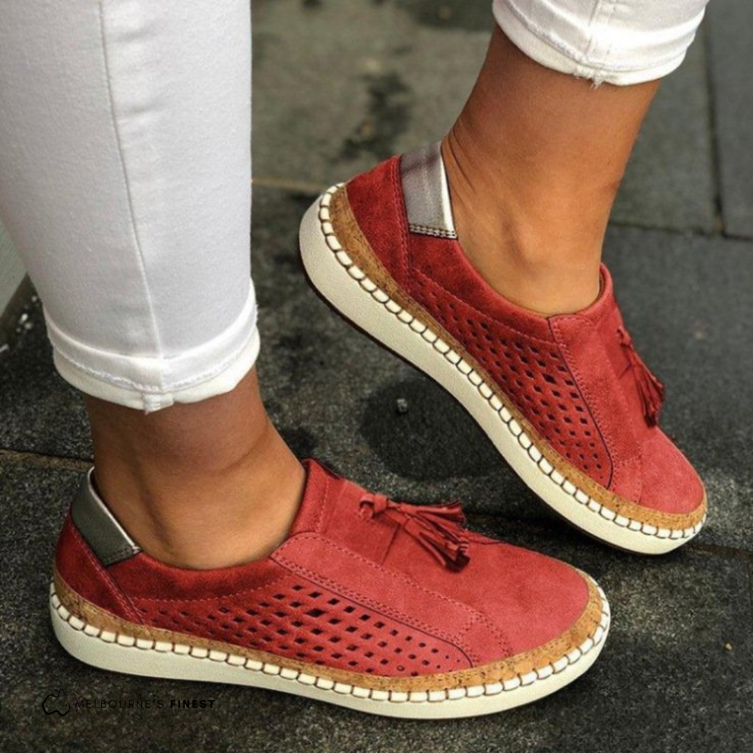 Damen-Sommer-Slip-On-Schuhe mit Fußgewölbestütze und rutschfester Sohle
