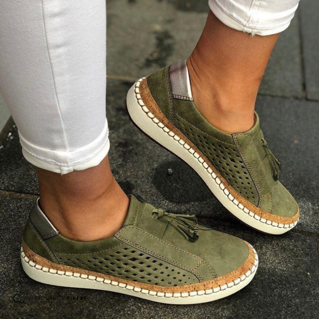 Damen-Sommer-Slip-On-Schuhe mit Fußgewölbestütze und rutschfester Sohle