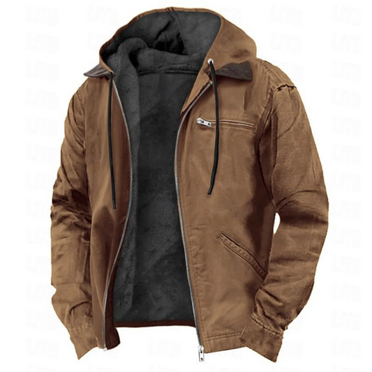 Herren-Funktionsjacke mit Kapuze und Warmfutter in lockerer Passform | Ideal für Herbst und Winter