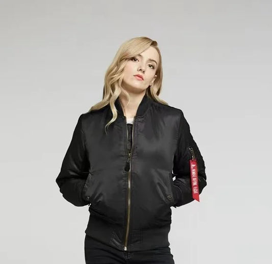 Warme Bomberjacke mit Reißverschluss und weichem Innenfutter für kühlere Tage | Ideal für Herbst/Frühjahr