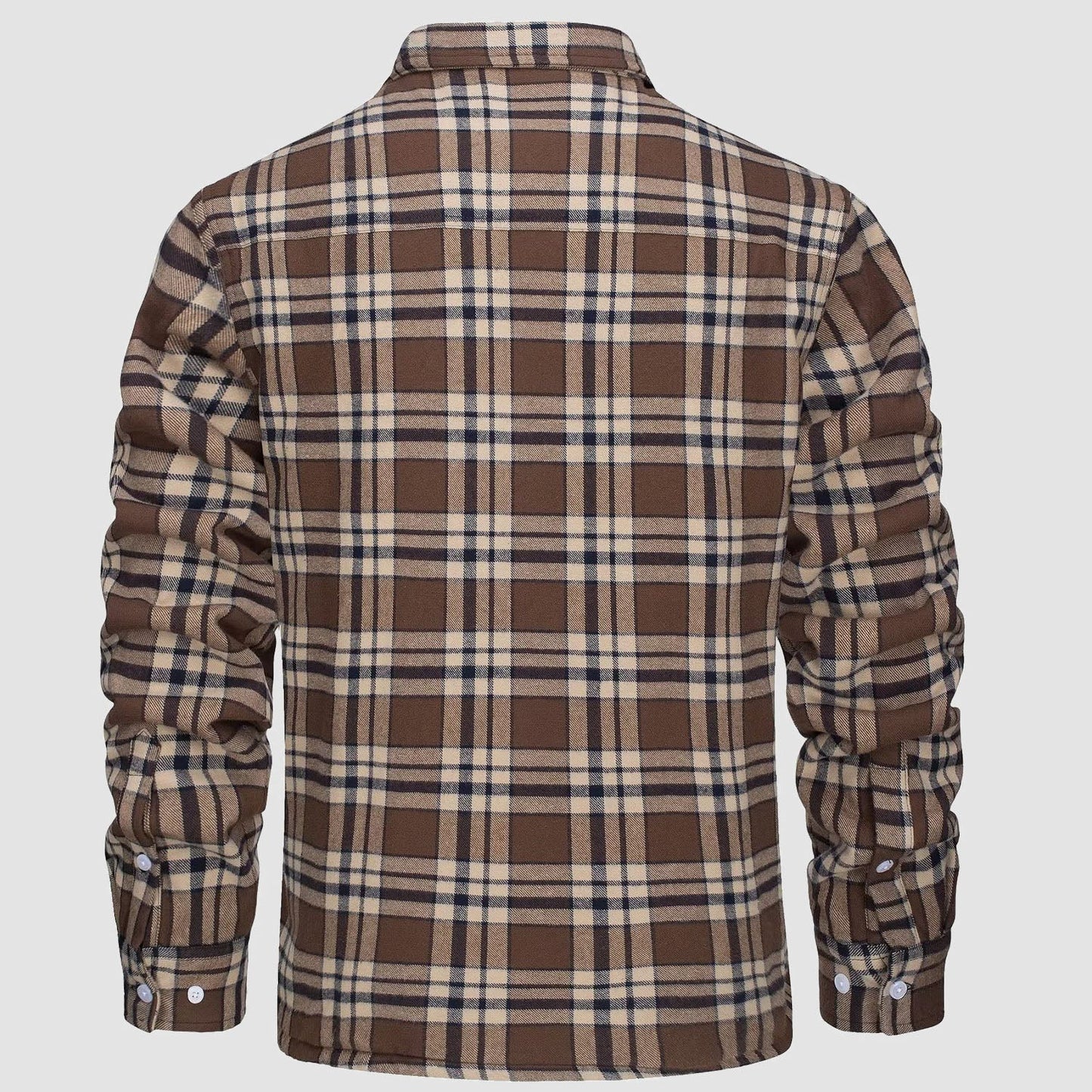 Gefütterte karierte Überhemdjacke mit Knopfverschluss und Seitentaschen | Ideal für Herbst/Frühjahr