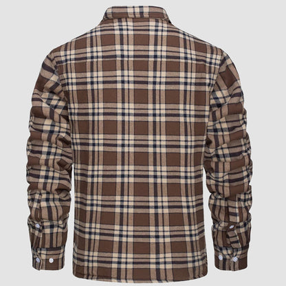 Gefütterte karierte Überhemdjacke mit Knopfverschluss und Seitentaschen | Ideal für Herbst/Frühjahr