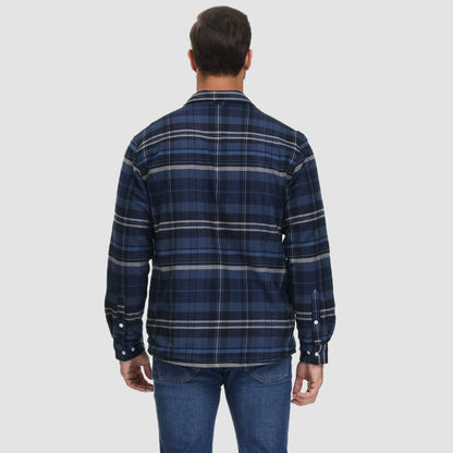 Gefütterte karierte Überhemdjacke mit Knopfverschluss und Seitentaschen | Ideal für Herbst/Frühjahr