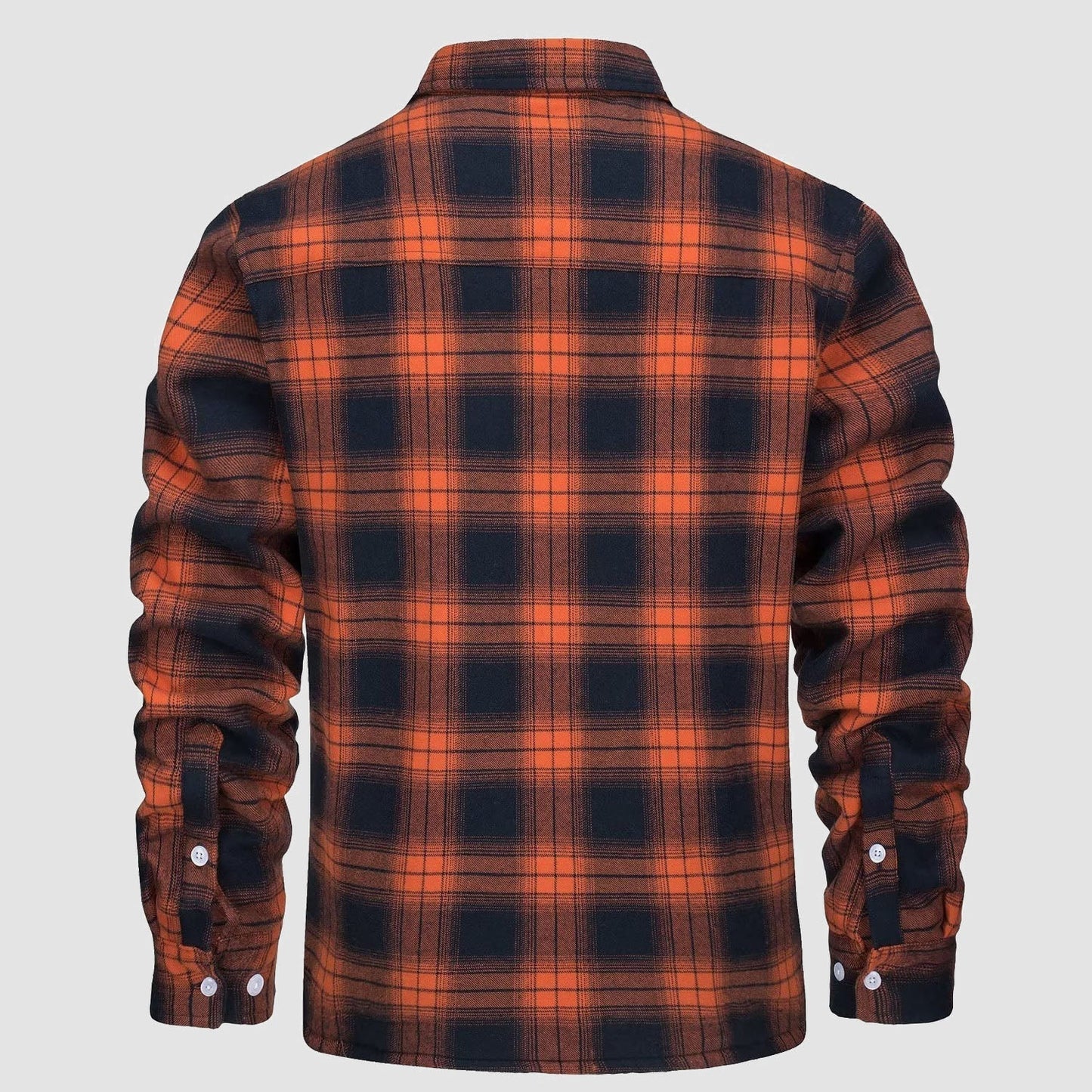 Gefütterte karierte Überhemdjacke mit Knopfverschluss und Seitentaschen | Ideal für Herbst/Frühjahr
