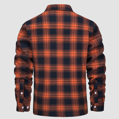 Gefütterte karierte Überhemdjacke mit Knopfverschluss und Seitentaschen | Ideal für Herbst/Frühjahr