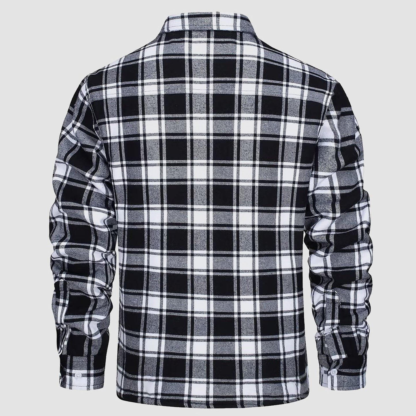 Gefütterte karierte Überhemdjacke mit Knopfverschluss und Seitentaschen | Ideal für Herbst/Frühjahr