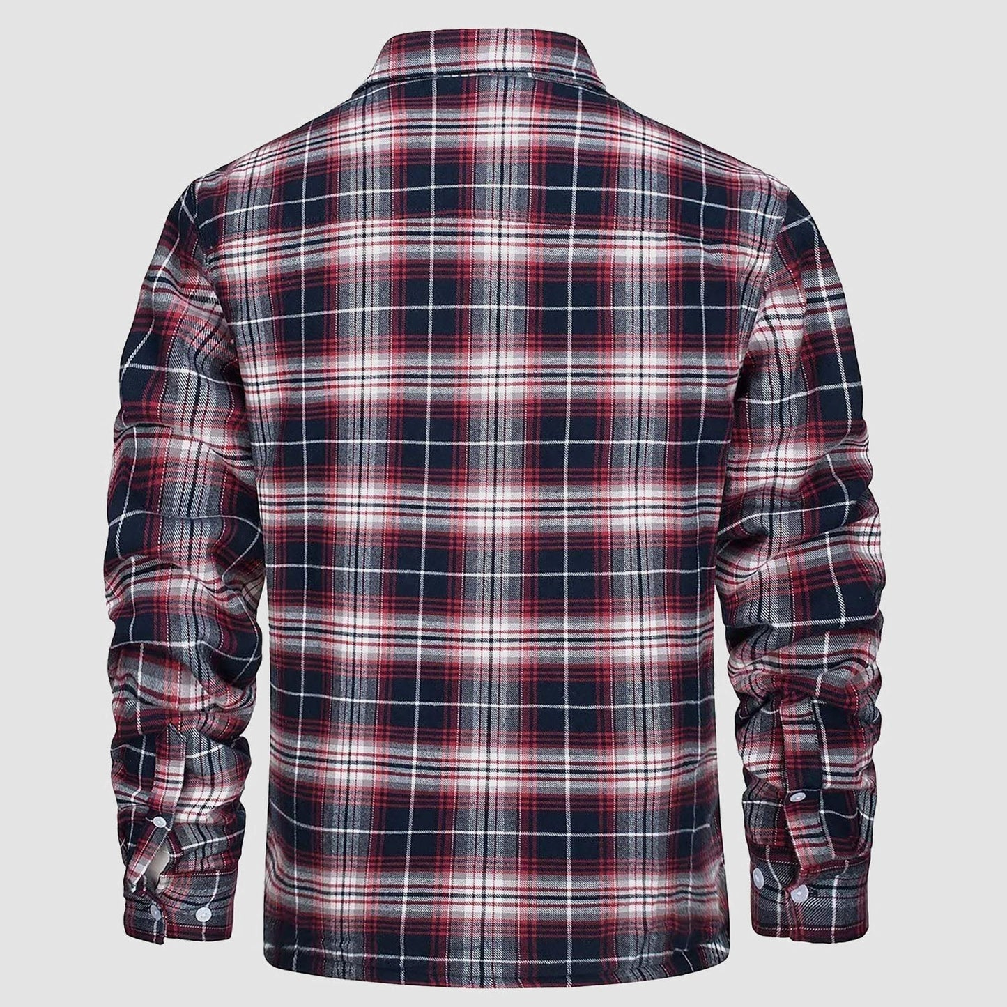 Gefütterte karierte Überhemdjacke mit Knopfverschluss und Seitentaschen | Ideal für Herbst/Frühjahr