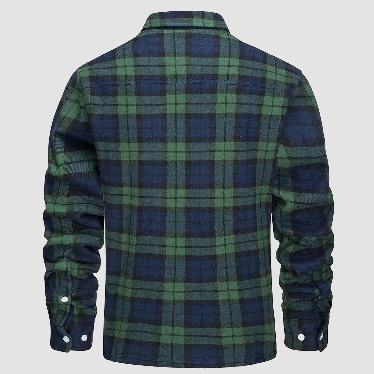 Gefütterte karierte Überhemdjacke mit Knopfverschluss und Seitentaschen | Ideal für Herbst/Frühjahr