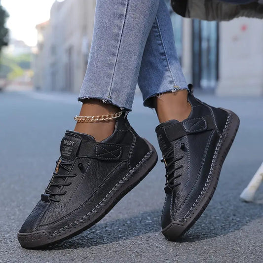 Damen Orthopädische Sneaker Mit Breiter Zehenbox Und Elastikeinsätzen