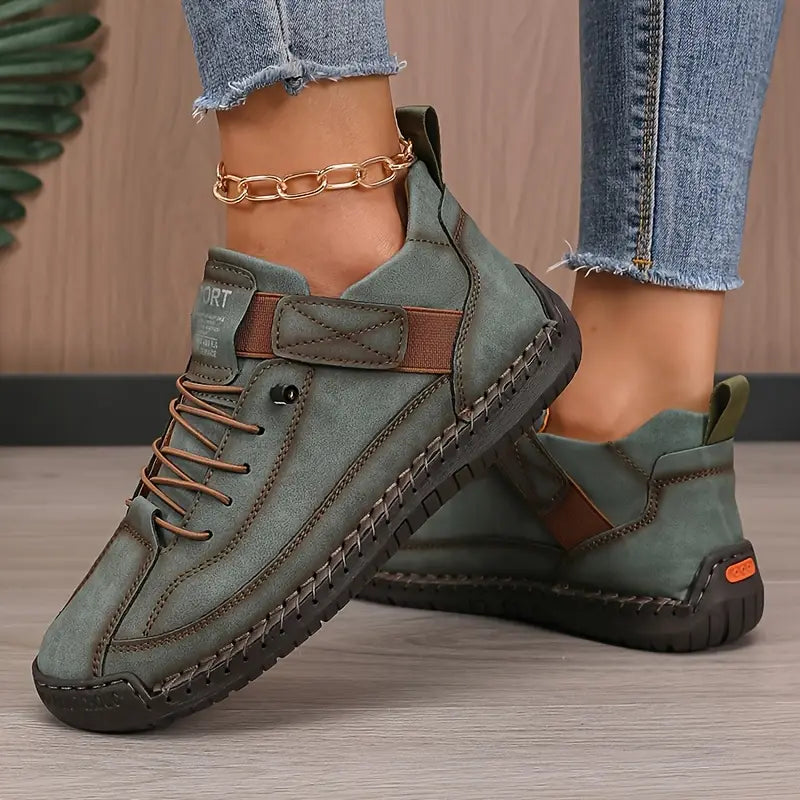 Damen Orthopädische Sneaker Mit Breiter Zehenbox Und Elastikeinsätzen