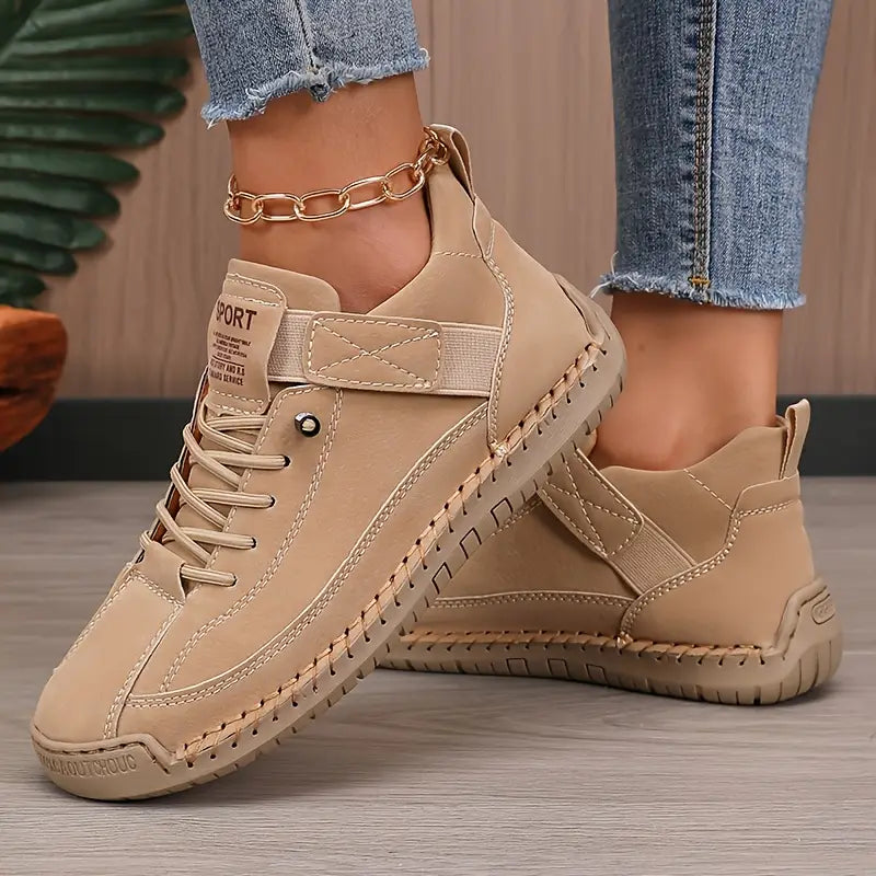 Damen Orthopädische Sneaker Mit Breiter Zehenbox Und Elastikeinsätzen