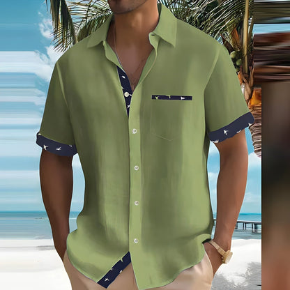 Herren-Kurzarmhemd mit Knopfleiste und atmungsaktivem Stoff | Ideal für den Sommer