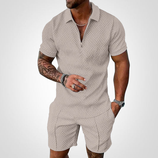 Leichter atmungsaktiver Sommer-Shorts- und Hemd-Set für Herren – Ideaal für den Sommer