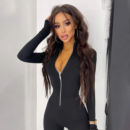 Langarm-Jumpsuit mit Reißverschluss I ideal für Herbst/Winter
