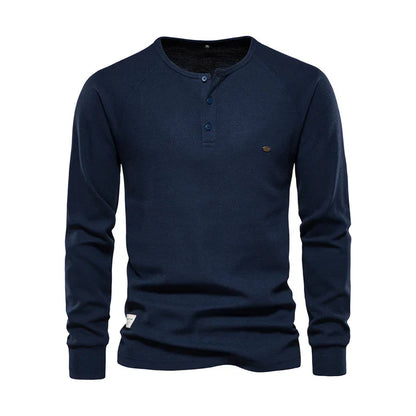 Atmungsaktives Langarm-Poloshirt mit weichem Materialmix – Ideal für Sommer