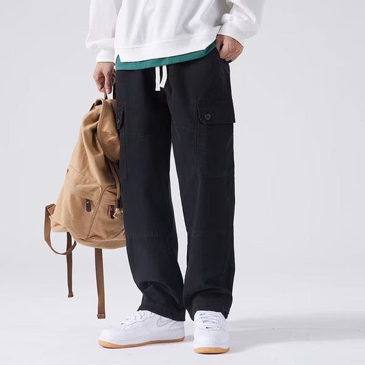 Herren Weite Gerade Bein Mehrfachtaschen-Hose – Ideal für alle Jahreszeiten